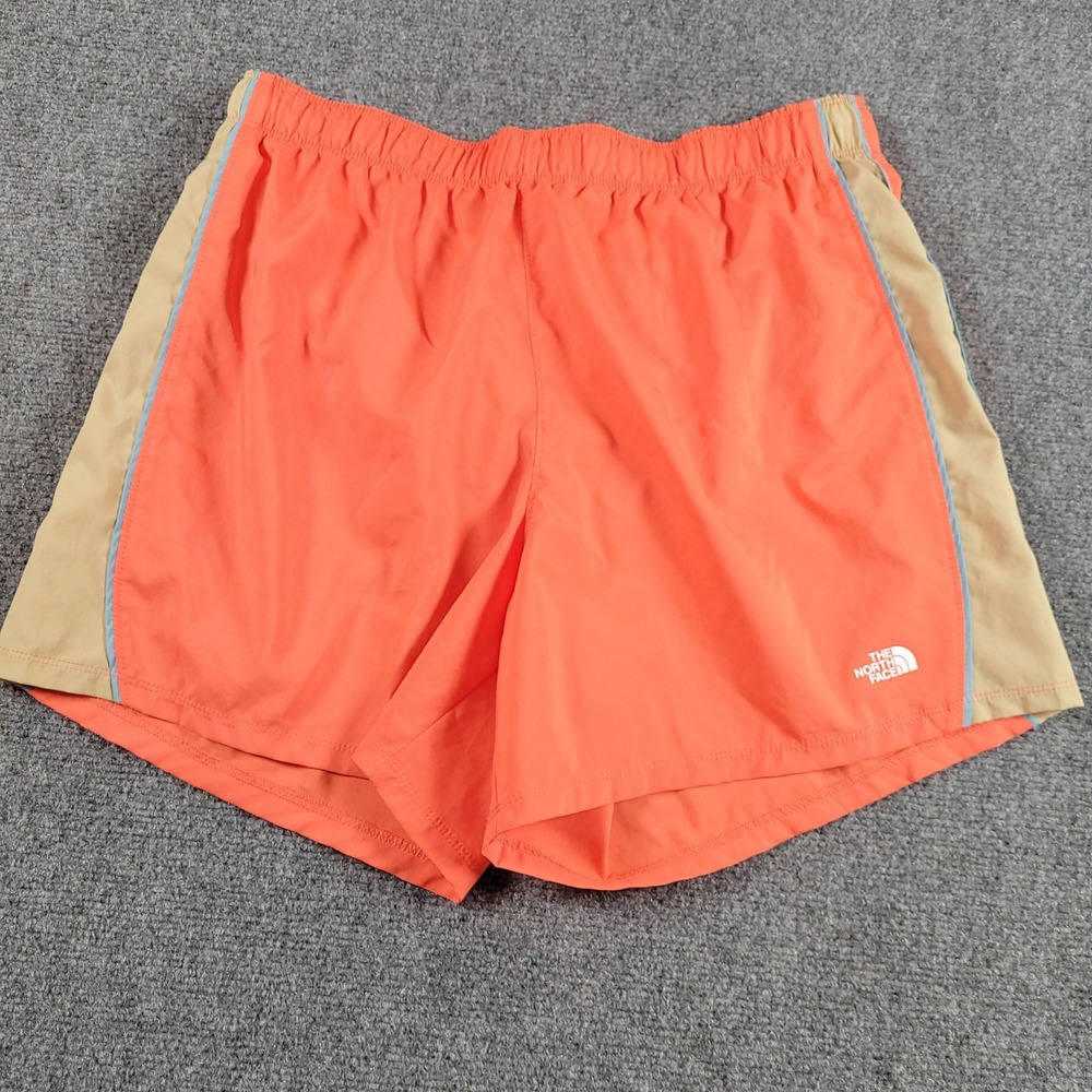 The North Face Running Shorts Womens Large Coral Colorblock Circular Desgin